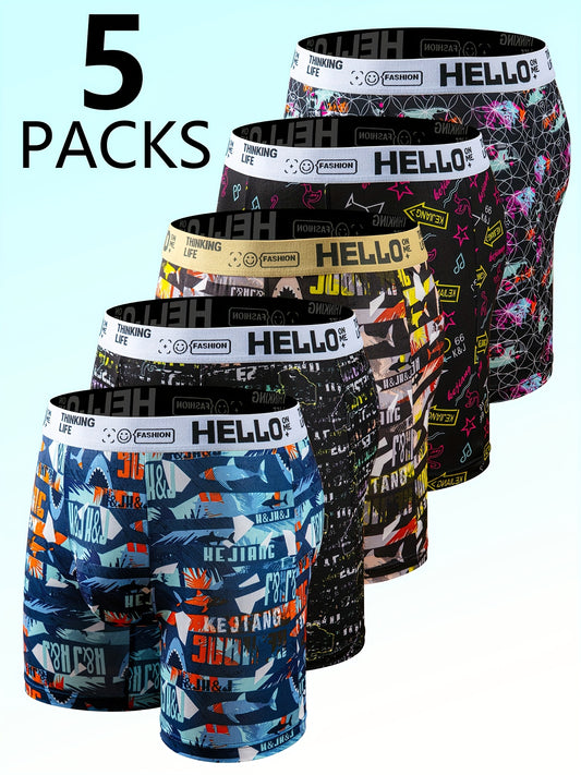 Men's Boxer Briefs - Breathable 5 Pack – 5pcs Printed Trousers – main product image