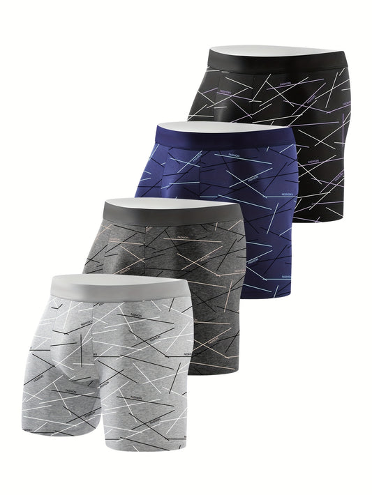 Men's Boxer Briefs - Everyday Comfort – 4-piece Striped Athletic – main product image