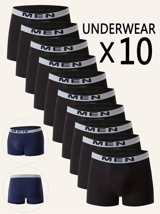 Men's Boxer Briefs – Men's 10PCS-Random Mixed Colors Polyester Shorts – main product image