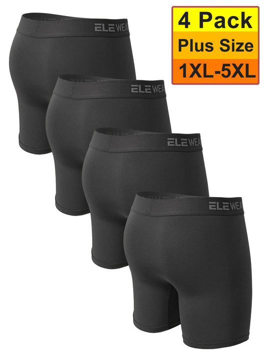 Men's Boxer Briefs - Moisture Wicking 4 Pack – Black – main product image