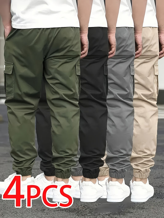 Men's Cargo Pants - Drawstring Waist With Pockets – Slim Fit – main product image
