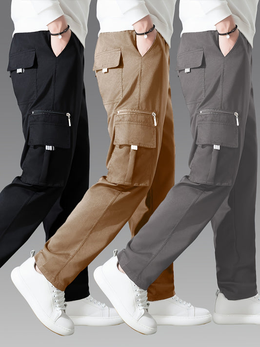 Men's Cargo Pants - Multi Pocket – Black Khaki Army – Black option – main product image