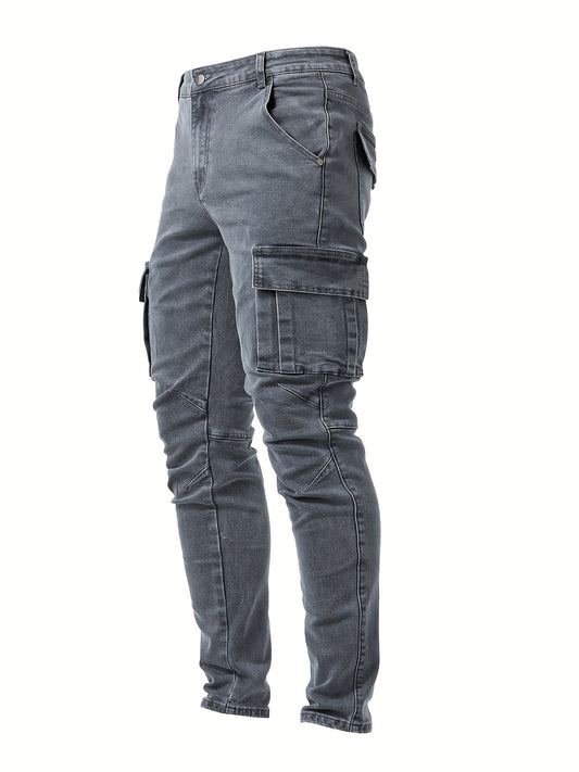 Men's Cargo Pants - Slim Fit With Pockets – Gray option – main product image