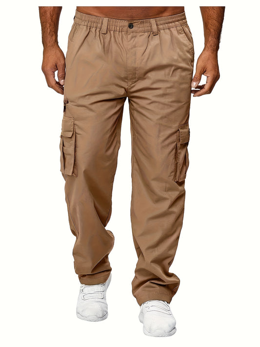 Men's Cargo Pants - Stretch – Khaki Polyester – Khaki option – main product image