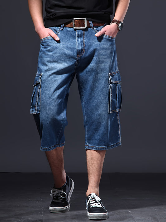 Men's Cargo Shorts - Multi Pocket – Blue Denim – main product image