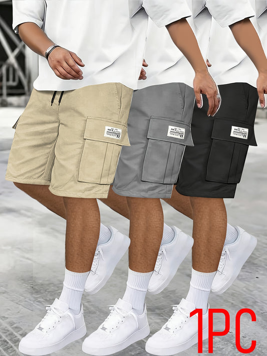 Men's Cargo Shorts - Stretch With Pockets – Grey Polyester – Grey option – main product image