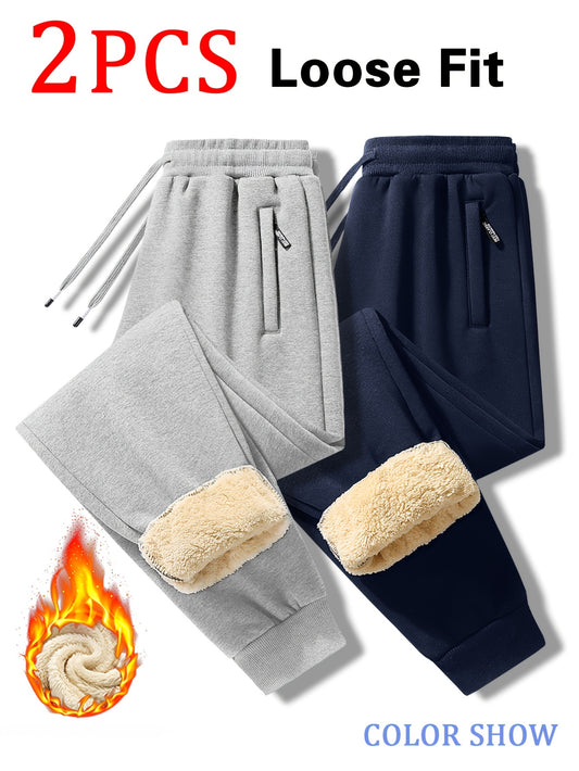 Men's Casual Pants - Fleece Lined With Pockets – Grey option – main product image