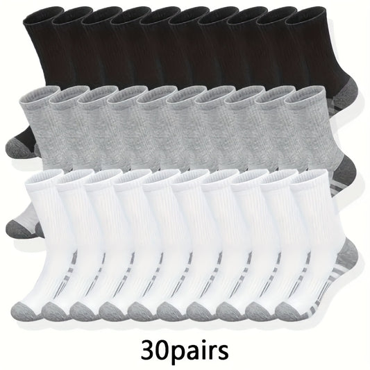 Men's Colorblock Crew Socks - 30-Pair Pack – main product image