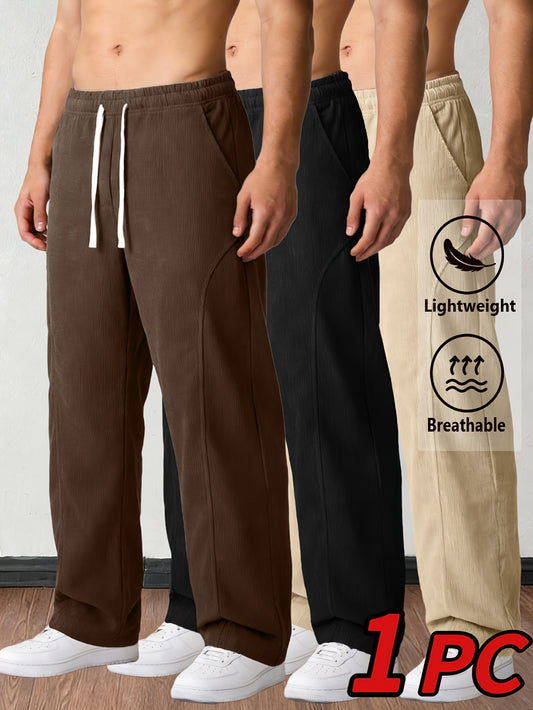 Men's Corduroy Trousers - Drawstring Waist With Pockets – main product image