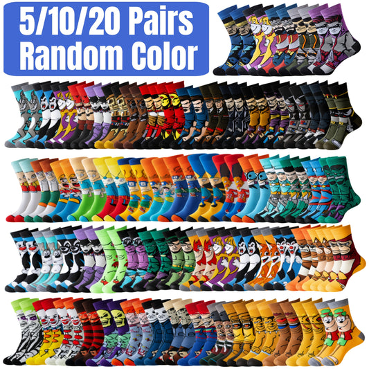 Men's Cute Print Crew Socks - 22-Pair Pack – See product label – main product image