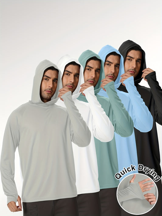 Men's Fishing Rash Guard Hoodies 5-Pack - Lightweight Long Sleeve Set – main product image