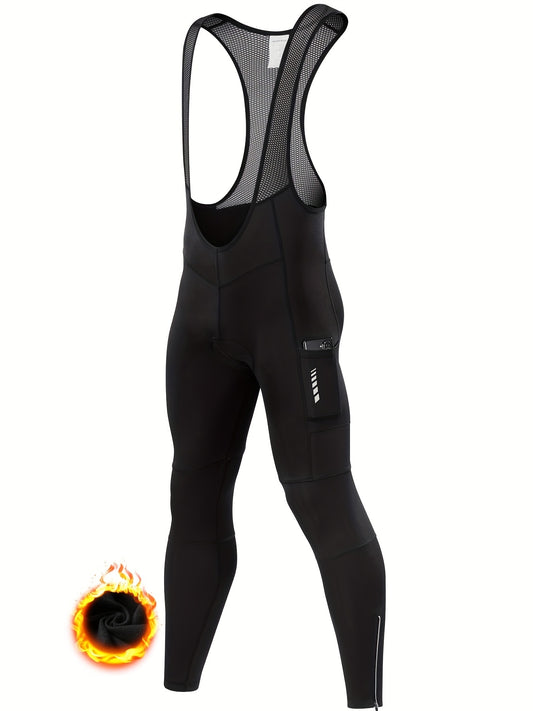 Men's Fleece-Lined Leggings - Stretch Comfort – Black option – main product image