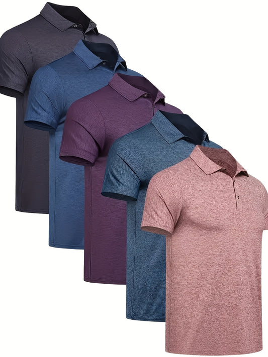 Men's Golf Polo Shirts – 5 Pack Quick Dry Short Sleeve – main product image