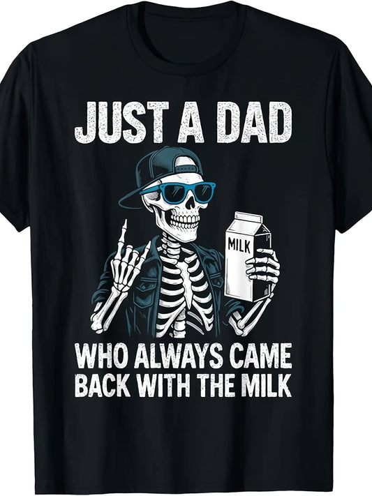 Men's Graphic Print T-Shirt - Classic Neck Short Sleeve – Black – main product image