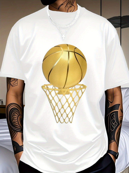 Men's Graphic T-Shirt - Crew Neck Short Sleeve – Black Polyester Printed – main product image