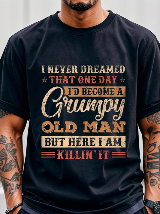 Men's Graphic T-Shirt - Round Neck Short Sleeve – Black Knit Short-Sleeve – Black option – main product image
