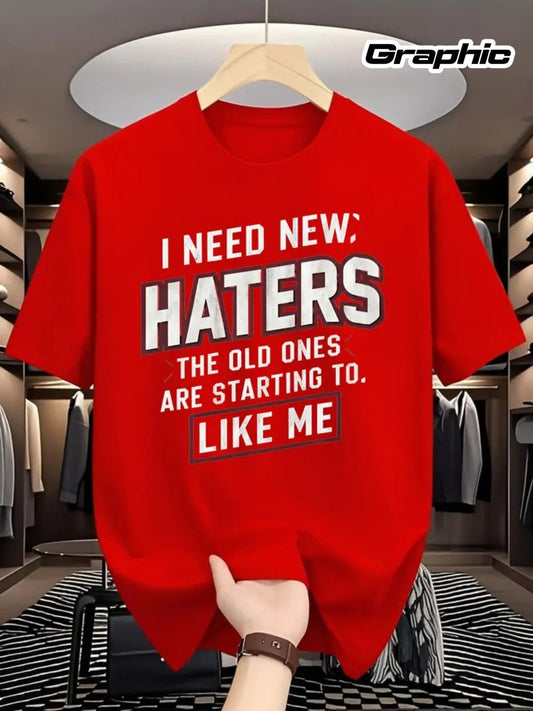 Men's Graphic T-Shirt - Round Neck Short Sleeve Streetwear – Red – Red option – main product image