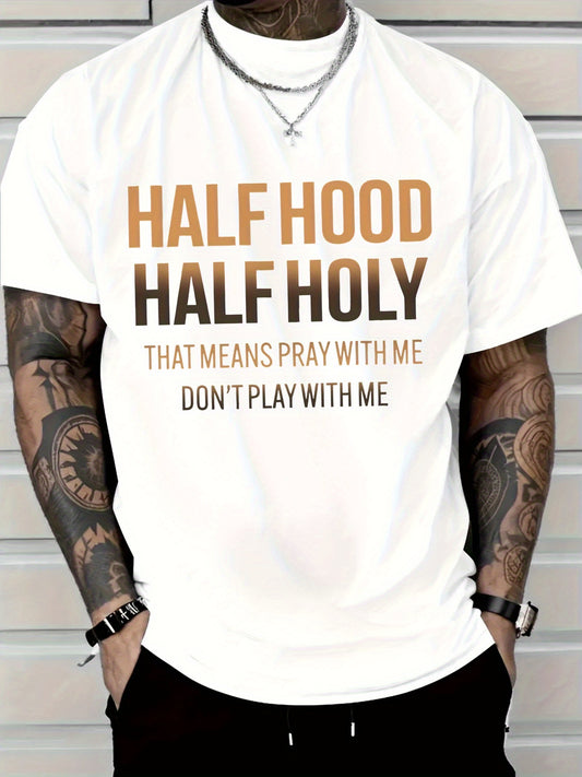 Men's Graphic T-Shirt - Round Neck Short Sleeve – White Graphic Design 68965 – White option – main product image
