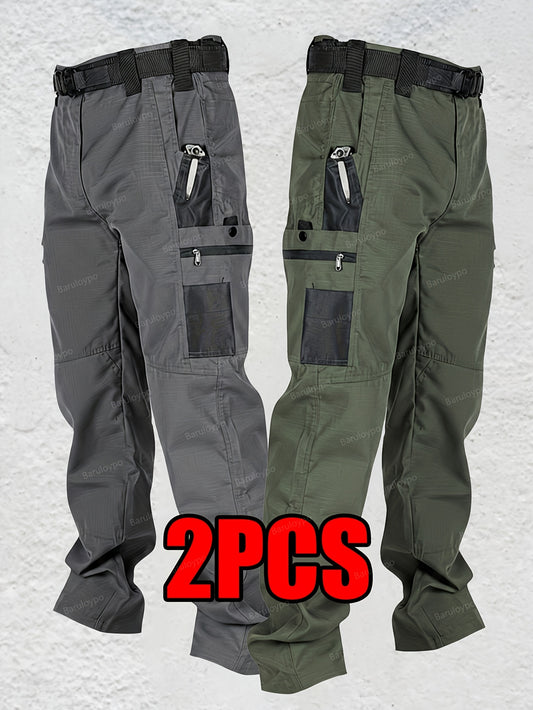 Men's Grey+Army Green Utility Cargo Cargo Pants – Grey option – main product image