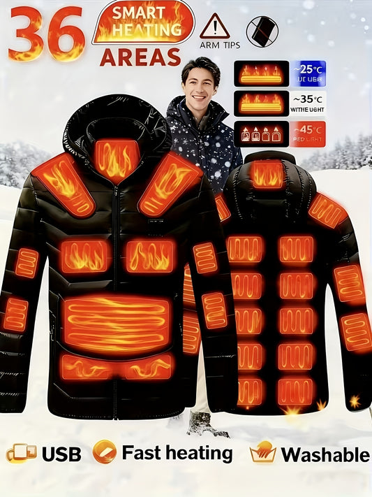 Men's Heated Pullover Coat – Black option – main product image