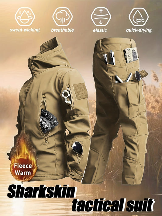 Men's Jacket and Hoodie Layering Set - Coordinated Cold-Weather Style – green option – main product image