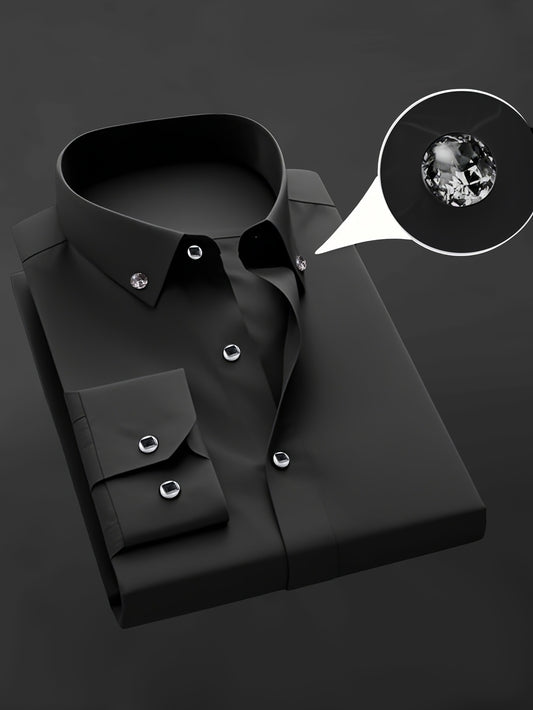Men's Non Iron Dress Shirt – Stretch Long Sleeve Button Down – main product image