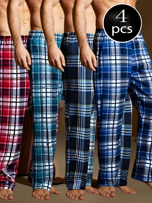 Men's Pajama Pants - Plaid – 4-Pcs – main product image
