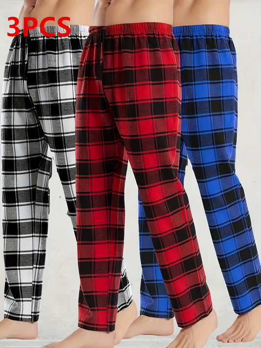 Men's Pajama Pants - Plaid – Mixed colors Polyester – main product image