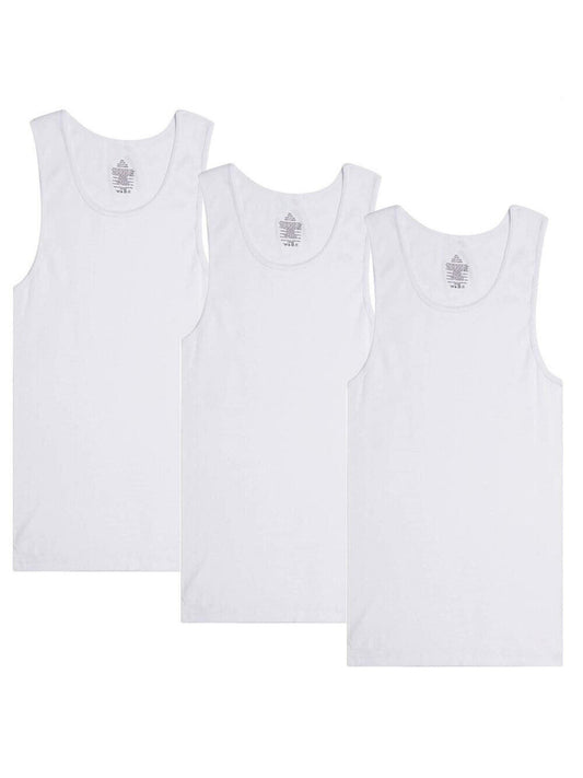 Men's Performance Tank Top - Classic Neck Sleeveless – 100% cotton – White option – main product image