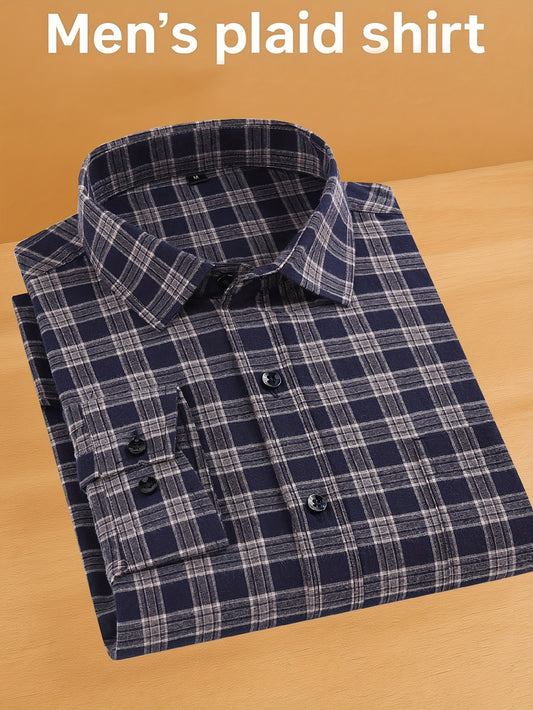 Men's Plaid Long Sleeve Casual Shirt - Easy Care – main product image