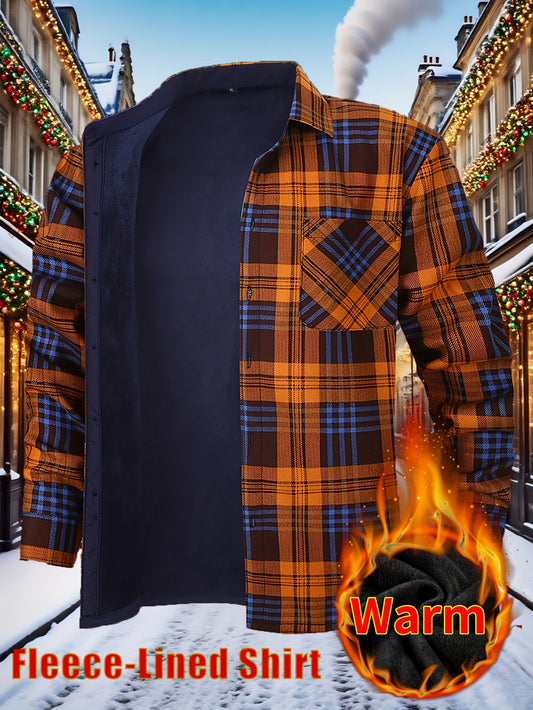 Men's Plaid Long Sleeve Flannel Shirt - Wrinkle Resistant – Red option – main product image