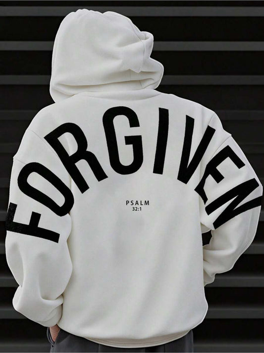 Men's Psalm 32:1 Hoodie - Forgiven Faith Graphic – White option – main product image