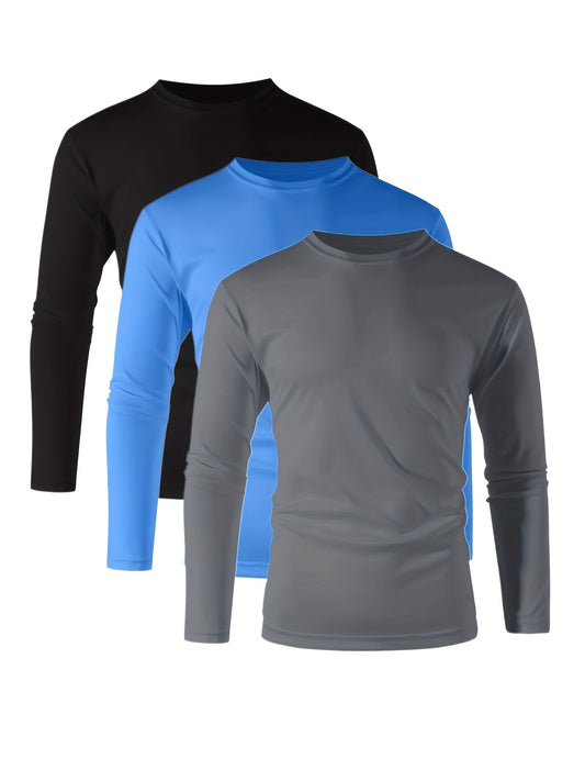 Men's Quick Dry Shirts – 3 Pack UPF 50+ Long Sleeve – main product image