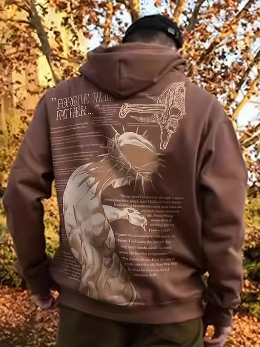 Men's Relaxed Fleece Graphic Hoodie – White option – main product image