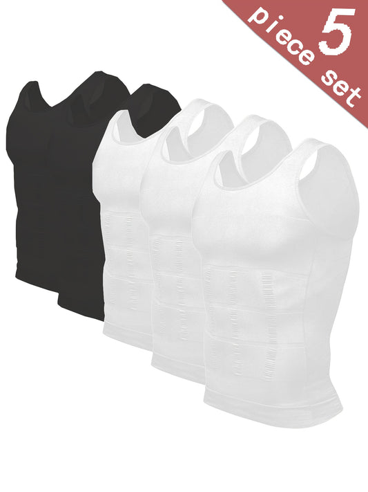 Men's Shaping Tank Top – Men's Waist Trainer Compression Vests - 5-Pack Neoprene Support – main product image