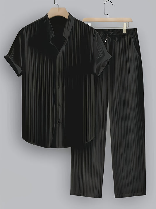 Men's Shirt and Pants Set - Resort Print Summer Style – White option – main product image