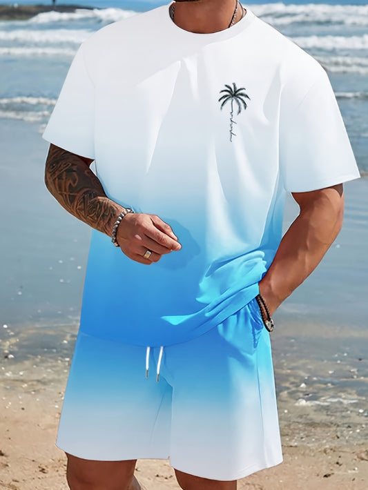 Men's Shirt and Shorts Set - Coordinated Summer Classic Edition – Blue option – main product image
