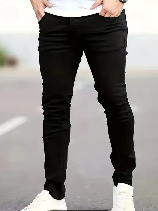 Men's Skinny Jeans - Black Denim Clean Finish – Black option – main product image
