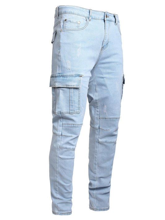 Men's Skinny Jeans - Classic Wash Distressed – Sizes 28–40 – main product image
