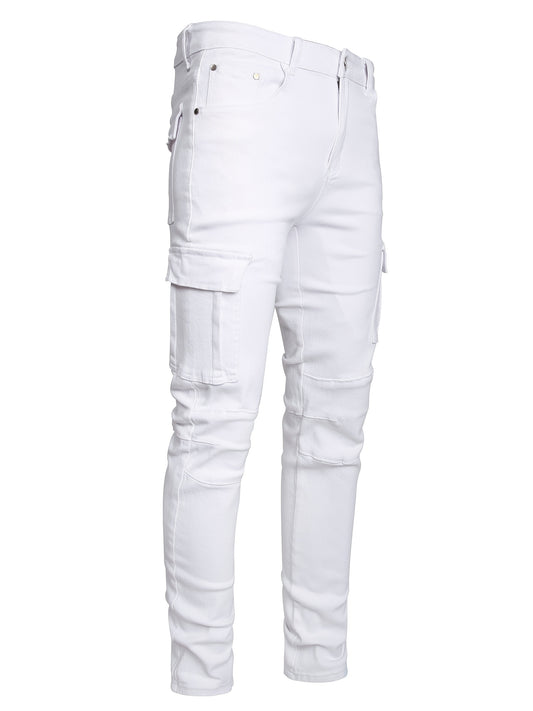 Men's Skinny Jeans - Classic Wash Distressed Weekend – White option – main product image