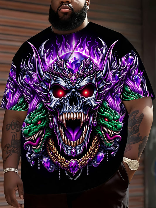 Men's Skull Graphic T-Shirt - Round Neck Short Sleeve – Sizes 0XL–9XL – main product image