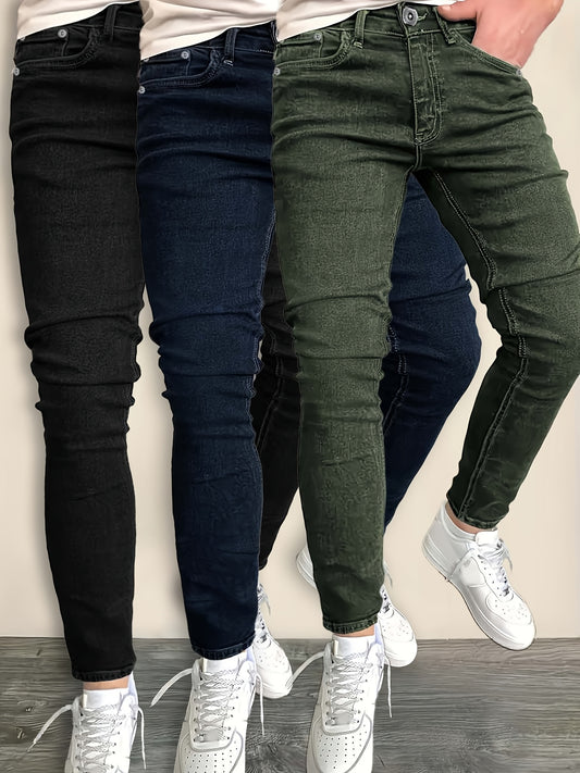 Men's Slim Fit Jeans 3-Pack - Stretch Denim Everyday Set – main product image