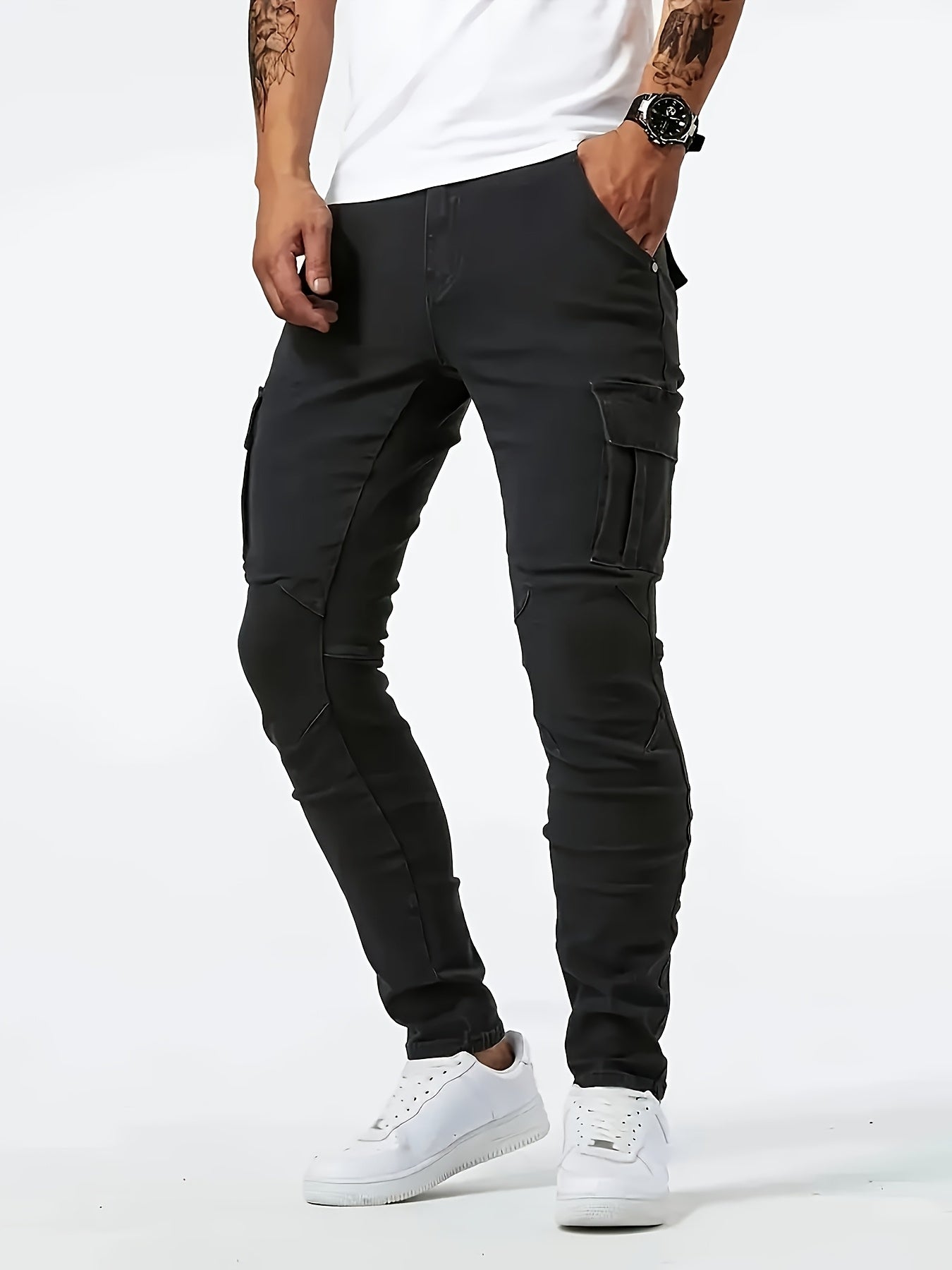 Men's Slim Fit Jeans - Classic Wash Clean Finish – Black – view 2