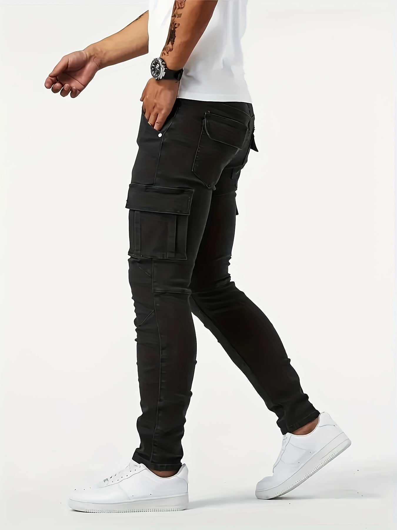 Men's Slim Fit Jeans - Classic Wash Clean Finish – Black – view 4