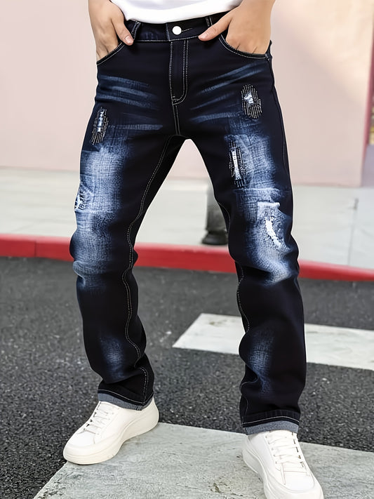 Men's Slim Fit Jeans - Classic Wash Clean Finish – Blue Denim – Blue option – main product image