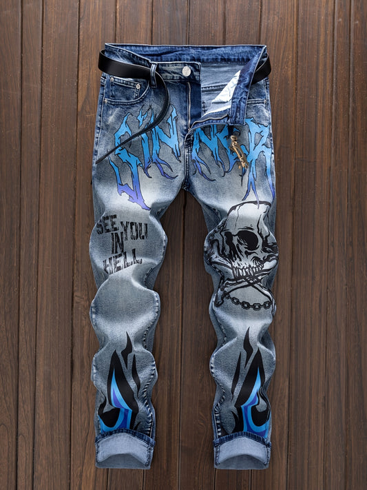 Men's Slim Fit Jeans - Classic Wash Clean Finish – Blue Denim Wash 19013 – main product image