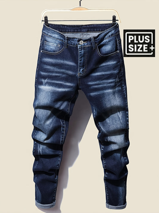 Men's Slim Fit Jeans - Classic Wash Clean Finish – Sizes 1XL–6XL – Navy option – main product image