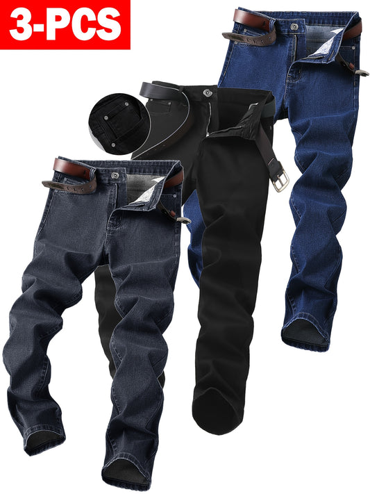 Men's Slim Fit Jeans - Classic Wash Clean Finish – Sizes 30–36 – Black option – main product image