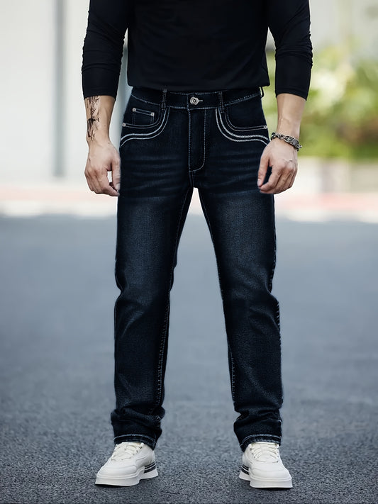 Men's Slim Fit Jeans - Classic Wash Clean Finish – Sizes 34–38 – Blue option – main product image