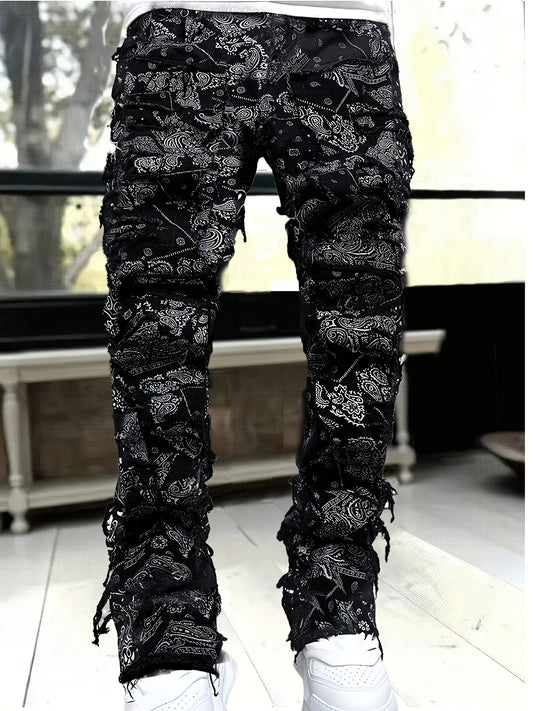 Men's Slim Fit Jeans - Classic Wash Clean Finish Streetwear – Black – main product image